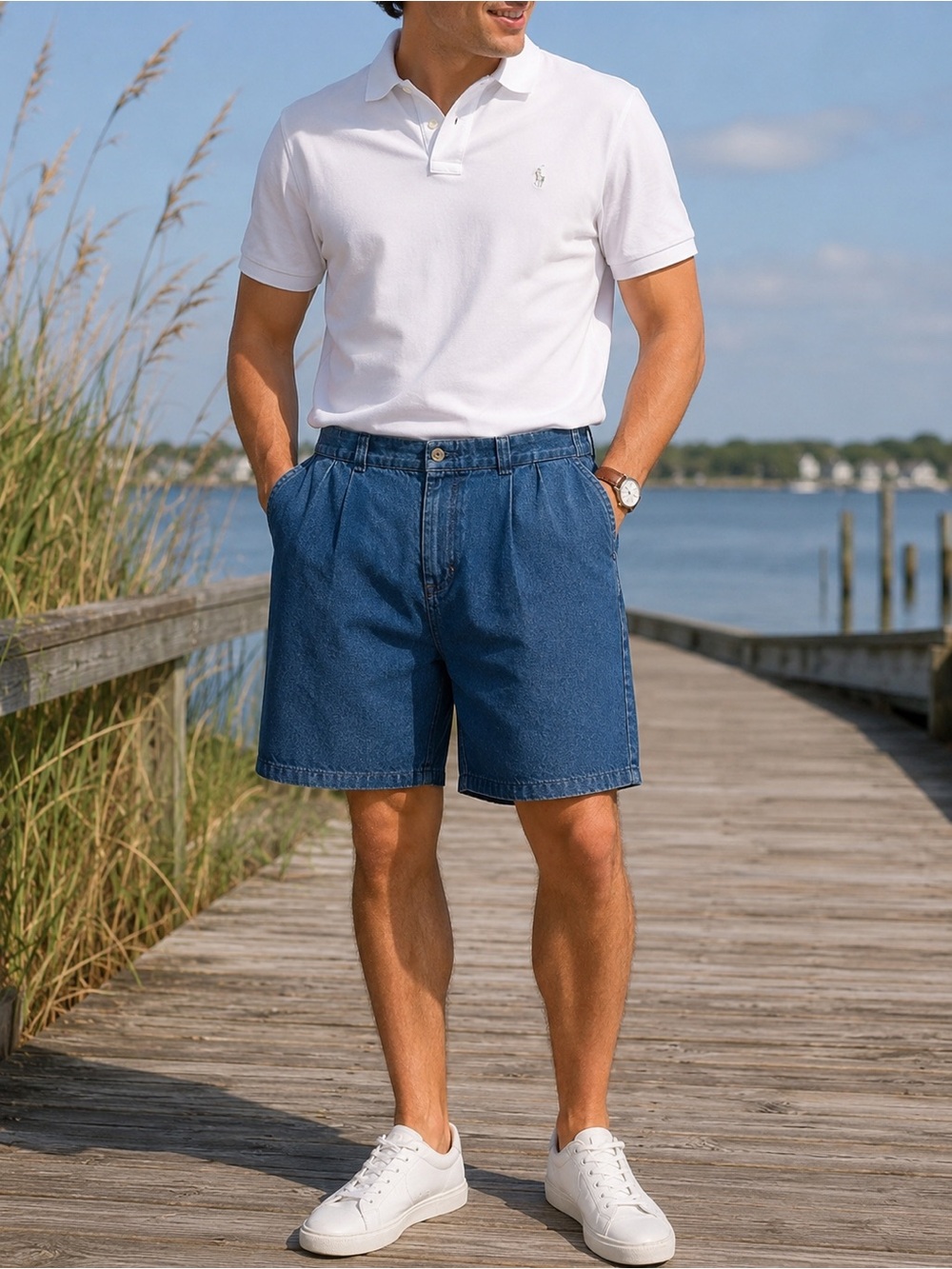 Vintage Duck Head Denim Chino Shorts Size 38 9” Inseam